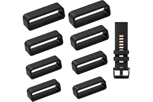 FinalCool 8 Pezzi Anello di Fissaggio per Cinturino in Silicone,passante per cinturino in silicone, Fibbia Di Ricambio Per Cinturino Orologio,per Orologi Accessori（ 16/18/20/22mm）