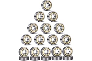 Snowzan 20 St Miniatyr Spårkullager - 8 mm Innerdiameter, 22 mm x 7 mm - Skateboard Kullager 608 Metall Dubbelt Skyddat