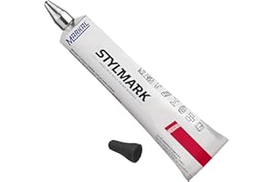 Markal 96655 stylmark marcador, punta redonda 3 mm en acero, negro