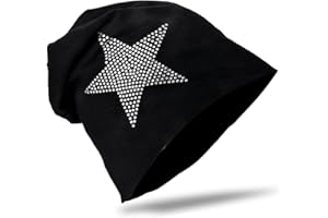 Miobo Berretto Slouchy per Bambini, Cotone, Stella con Strass