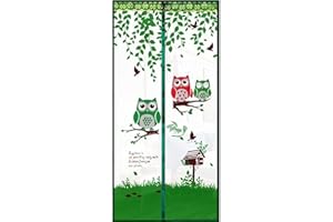 AZU Magnetic Door Screen High Density Fly Bug Mosquito Mesh Curtain Automatically Mesh Door Nets Keeps Bugs & Mosquitoes Out, 35 * 83in, Green