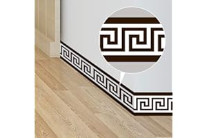 neukids Battiscopa fai da te, bordo bianco e nero, motivo greco, motivi geometrici, bordi, soggiorno, bagno, cucina, decorazione per carta da parati 200x10CMx2Rotoli