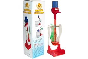 Thonlai Bere Liquido Non Stop per Uccelli, Moto Perpetuo Magico per Bere Uccelli, Giocattolo Divertente da Scrivania (Rosso)