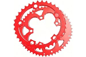 Oval kedjering 110 BCD 35T 50T aluminium för väg- och vikcyklar 9 till 12 hastighetsdrivet (röd 35/50T)
