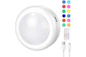 ‎CADRIM Cadrim 13 Farben RGB Schrankleuchten，LED RGB Spots Batteriebetrieben mit Fernbedienung, Kabellos Schrankleuchten mit Akku, vitrinenbeleuchtung led Touch Lampe für Schränke, Vitrinen, Beleuchtung (1)