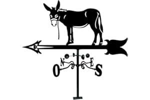 FUNDICION Y FORJA PACHECO ARTHIFOR PACHECO Arthifor - Veleta de Viento de hierro para Tejado con Silueta de Burro.