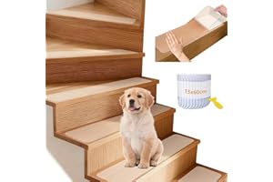 ROEOWENE 15PCS Tappeti Antiscivolo per Scale 15x60 Autoadesive Strisce Antiscivolo per Scale Interne Trasparente Tappeto Moquette Tappetini Antiscivolo Nastro Adesivi per Gradini Tappetino Protezione