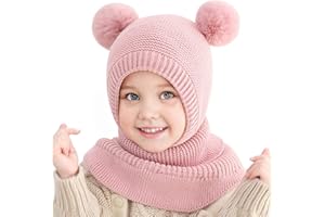 Rayson Bambini Cappello Invernali Calda Carina Berretto Invernale in Pile per Bambini con Cappuccio a Maglia Sciarpa con Cappuccio Copricapo Balaclava Cappello da Sci