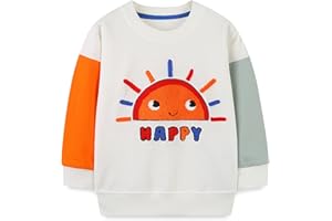 MUJOQE Jungen Sweatshirt Baumwolle Pullover Kinder Warme Langarm Shirt Activewear Tops 1-7 Jahre