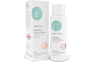 ‎COSPHERA Enzym Peeling Gesicht mit Hyaluron (100% Veganes Enzym Powder) - Sanfte, porentiefe Gesichtsreinigung für glatte Haut, zum Poren verkleinern und gegen Akne & Pickel - Enzympeeling für alle Hauttypen