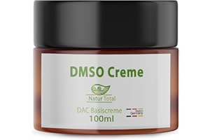 ‎NATUR TOTAL Natur Total DMSO Creme Dimethylsulfoxid 99,9% Reinheit - 100ml - in hochwertiger Basicreme nach DAC Deutschem Apotheken Codex - brauner Apotheker Glastiegel