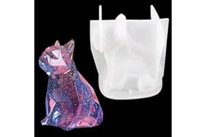 FineInno 3D Français Bouledogue Moules en Résine Multi-Facettes Chien Moules en Silicone Animal Mignon Moule en Résine Époxy pour Faire du Savon, Bougie, Plâtre (French Bulldog Mold)