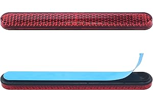 Aiyomi 2 Stück 100 x 13 x 7mm Roter Rechteckiger Reflektor Rückstrahler Katzenauge für Motorrad Fahrrad Multifunktional Scooter Selbstklebend Hinten E4
