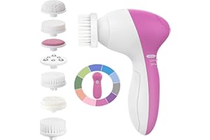 COSLUS Spazzola Pulizia Viso, Impermeabile Pulizia Viso Elettrico con 7 Testine, Massaggiatore Viso Per La Pulizia Profonda del Viso a 360°, Pulizia del Viso Delicata da Punti Neri, Esfoliazione
