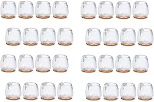 ASTARFAVOR 32 Pezzi Pad in Silicone per Mobili Sedie Coperture per Gambe Sedia Protezione Gambe Sedia Coperture in Gomma per Gambe Sedia Coperture Gambe Rotonde,12-17(Trasparente)