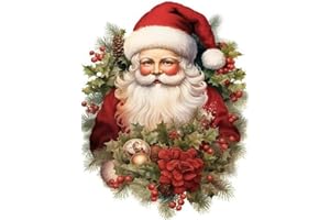 ASKKQTX Christmas Diamond Art Kits for Adults,Christmas Santa Claus Diamond Painting Kits for Beginner,Flowers Holly Fruit DIY 5D Round Full Drill Gem Art Painting Diamond Dots with Home Wall Decor 12x16Inch