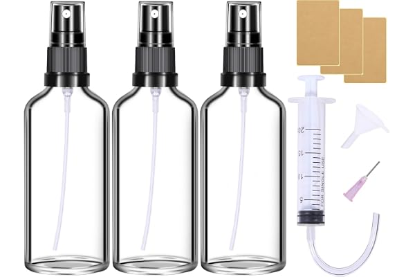 Flacon Spray Vide Verre 100ml 3 Pcs vaporisateur vide flacon spray parfum Vide Flacon Vide Flacon Parfum Vide Rechargeable Mini Bouteille Spray Vide Transparent pour Cosmétique Huiles Essentielles
