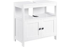 ‎KLEANKIN kleankin Waschbeckenunterschrank Unterschrank Badezimmerschrank mit offenem Fach Weiß 60 x 30 x 60 cm