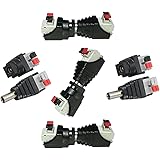 Liwinting DC Verbinder 5,5 x 2,1 mm DC Buchse + DC Stecker 5 Männliche und 5 Weibliche DC-Steckverbinder DC Jack Adapter Verb
