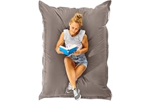 ‎GREEN BEAN Green Bean Riesen-Sitzsack XXL – wetterfestes Indoor & Outdoor Sitzkissen in Khaki - 140x180 cm Liegekissen mit abwaschbarem Bezug inkl. 380L EPS-Perlenfüllung Made in Germany