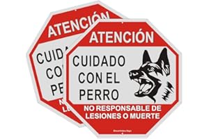 BLAZEVIDEO 2pcs Cartel de Metal Señal de CUIDADO CON EL PERRO, 25 * 25cm
