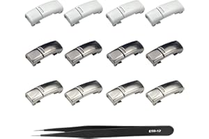 HOMSYWAY 6 Paia di Metallo No-Tie Lacci Fibbia Clip di Blocco Pigro Accessorio Fibbia Magnetica per Scarpe, per Bambini Sneakers per Adulti Scarpe Casual Collana Bracciale, con Pinzette (Bianco, Argento, Nero)
