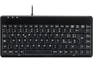 Perixx PERIBOARD-409H Mini Tastiera con 2 Porte USB 2.0, nera lucida, Layout Italiano