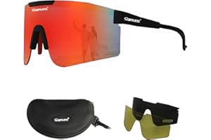 OUTDOORSPARTA Polarized Sports Sunglasses with 3 Interchangeable Lenses, Cycling Glasses,Baseball Golf Driving Sunglasses