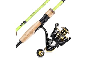 Yun Nong Fishing Rod and Reel Combo with Stainless Steel Guides,2-Piece Lightweight Travel Fishing Rod & Reel Set for Saltwater Freshwater Fishing Kit
