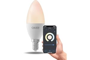 CALEX Smart LED Lampe, E14, B35, Kerze, warmweißes Licht, dimmbar, WLAN App- & Sprachsteuerung