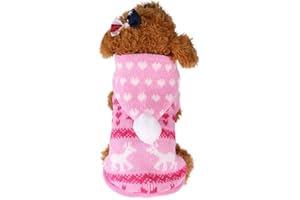 RIOU Weihnachten Hundepullover Winter Warm Strick Hoodie Hundepulli für Kleine Hunde Chihuahua Französische Bulldogge