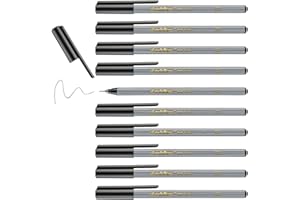 edding 55 - fineliner - black - 10 pens - 0.3 mm nib - colour pen for writing, drawing, underlining, illustrating - for children and adults, at school and in the home or office