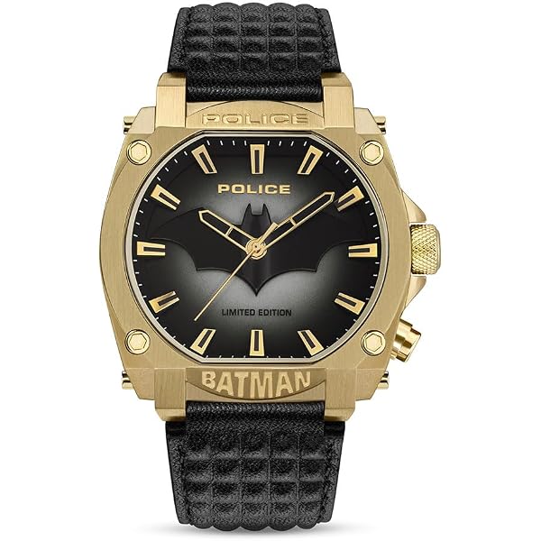 Police Orologio Uomo PEWGD0022604 – Quarzo, Cinturino In Pelle Rossa, Cassa In Acciaio, Quadrante Nero, 45mm, Impermeabile 50m