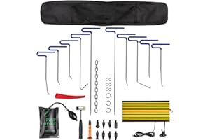 Gziztx Dellen Reparaturset Auto Hagelreparaturset Ausbeulwerkzeug Karosserie mit 10PCS Stangen, Dellenerkennungsplatte für die Reparatur von Karosserie-, Motorrad- und Kotflügelbeulen