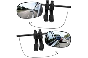 LMYSUFI Espejo de remolque de coche, Espejos de remolque de caravana, Universal Externo Autocaravana retrovisores Extensiones para remolque Seguro, para coches Remolque Furgoneta SUV Camiones Touring (F)