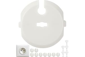 YOUR DAY MATE Cache-Prise Bébé sans Adhésif, 10 pièces, en Blanc, Convient aux Prises de Type E, Sûreté Enfants, Protection des Doigts à insérer, protège-Prise avec clés, Sécurité bébé, Sécurité Enfant Prises