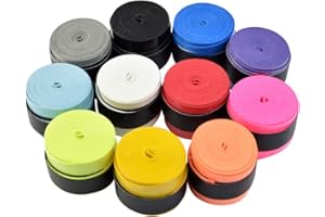 Jerbro 11 Stück Schlägergriffe, Tennis, Badminton, Squashschläger, rutschfest, selbstklebendes Griffband, Overgrip – 11 Farben