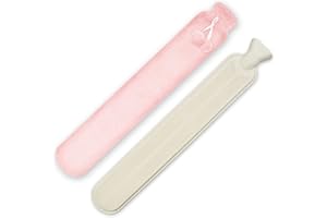 GCCL Extra Long 2L Hot Water Bottle with Cover - 72 cm Length Rubber Water Bottles with Soft Removable Plush Cover for Winter Warmth, Waist, Back, Neck, Shoulders Pain Relief, Gifts for Kids Adults