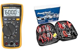 Fluke Fluke 117 Multimeter, 600 V, Svart, Gul & PeakTech P 8200 Mättillbehörssats, Flerfärgad, 14 stycken