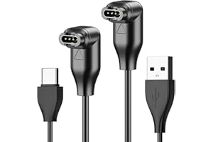 2-pak kabli do ładowania zegarka Garmin, 100 cm, USB-C i USB-A, kątowa ładowarka do Garmin Fenix/Venu/Forerunner/Instinct/Vivoactive/Approach Series
