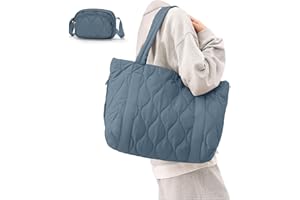 winspansy Handtasche Damen Groß, Puffy Tote Shopper Tasche Puffer Bag Tragetasche Taschen Stoffbeutel Strandtasche Beuteltasche Schultertasche Damen Umhängetasche Gross Mit Reißverschluss Handbag