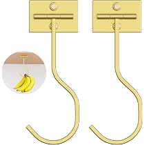 CAPHONT Under Cabinet Banana Hanger - Foldable Metal Holder To Keep Bananas Fresh, Save Counter Space - View #3