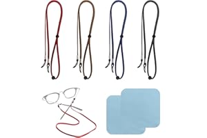 PFLYPF 4 Pièce cordon de lunettes, avec 2 chiffons de nettoyage, accessoires de Vieux miroir floral, porte - lunettes, ajustable cordon à lunettes, cordon de lunettes de sport, pour le sport et les loisirs