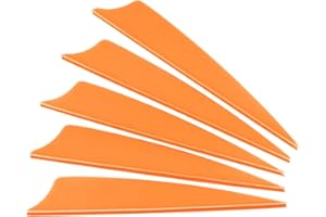 PATIKIL Plumes de flèche, Lot de 50, 4 Pouces, Empennage d'archerie, Plume d'aile avec Coupe en Bouclier pour tir sur Cible DIY, Chasse, Orange