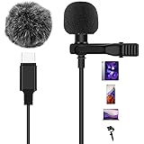 AGPTEK Lavaier Microfono per PC Smartphone con Clip e Un Parabrezza Incluso Adattatore Tipo-c Microfono Esterno Trust Ideale 