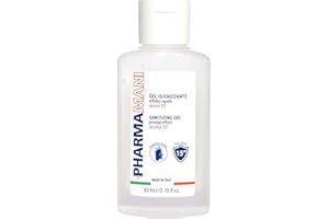 Pharmamani GEL IGIENIZZANTE MANI TASCABILE da 80 ml. 70% Alcool, Effetto Rapido, Non appiccica. Si assorbe subito. Idrata le mani. Profumo gradevole, Dermatologicamente Testato.