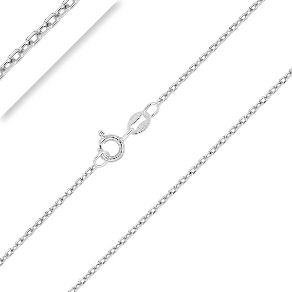 Collier Fin En Argent Sterling 925 Aritzi - Chaîne Satellite 0.7mm, Longueur 40-60cm - Fabriqué En Italie, Plaqué Rhodium