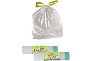 FOFO' 150 PZ. Sacco IMMONDIZIA Neutro Mis. Maxi CM.70x75 con Maniglie x PATTUMIERA Poker Bama IRPOT ECOPLAST 28 LT 35 LT