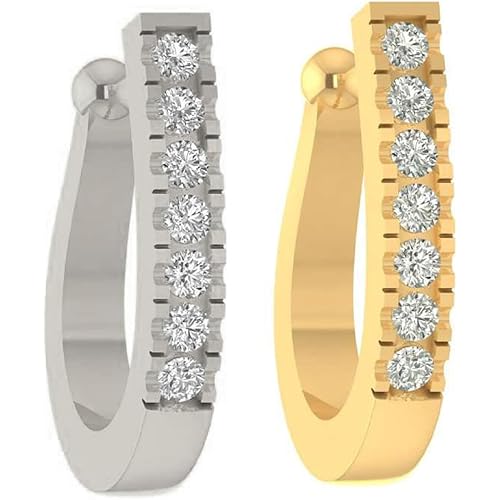 VAMA FASHIONS Clip on Nosepin Without Piercing Pressing Type Nose rings Stud for Women - Combo 2pcs Gold & Silver