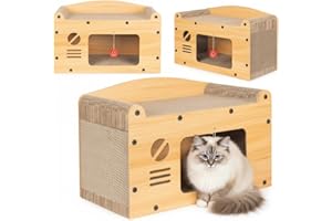 COIL Kratztonne, Katzenhöhle, Katzenkratzbaum, Katzenbett, Katzenliege, Umweltfreundliches Bett, Kratzpappe, MDF, (Höhe: 29 cm)